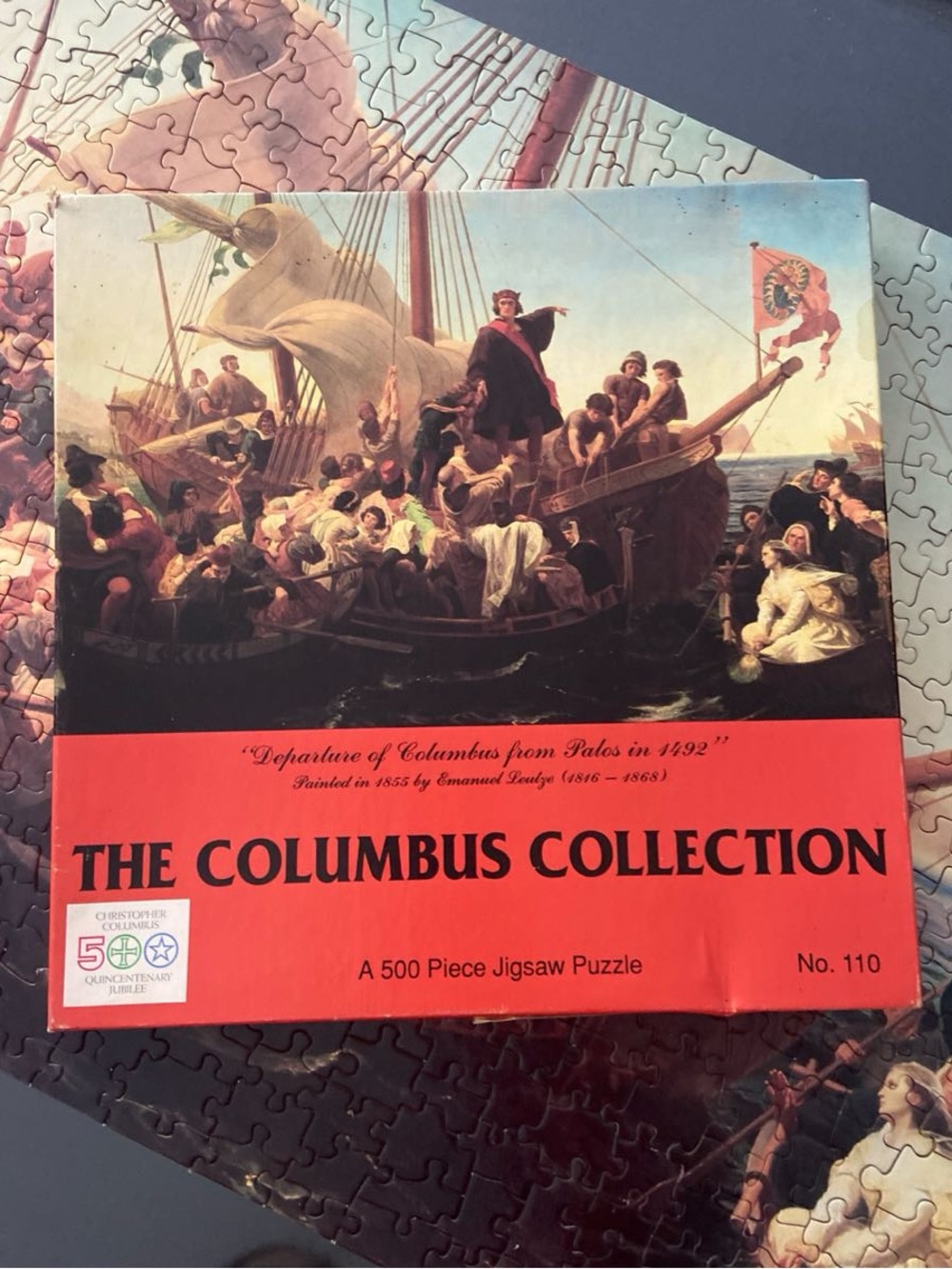 Vintage (1990) 500-Piece Christopher Columbus Departure No 110 🎨 Emanuel Leutze